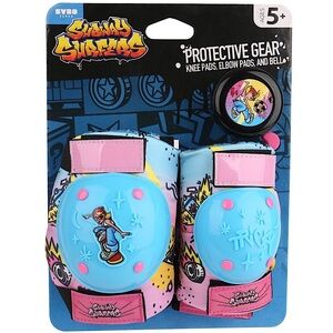 Subway Surfers 3 Piece Bicycle Protection Pad Set With Bike Bell For Ages 5+ NEW